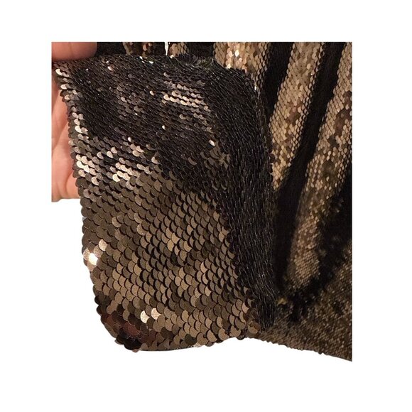 Ted Baker Lovato Sequin Top High Neck Brown Zipper Back Size 0, Pre-Owned EUC - Picture 3 of 9